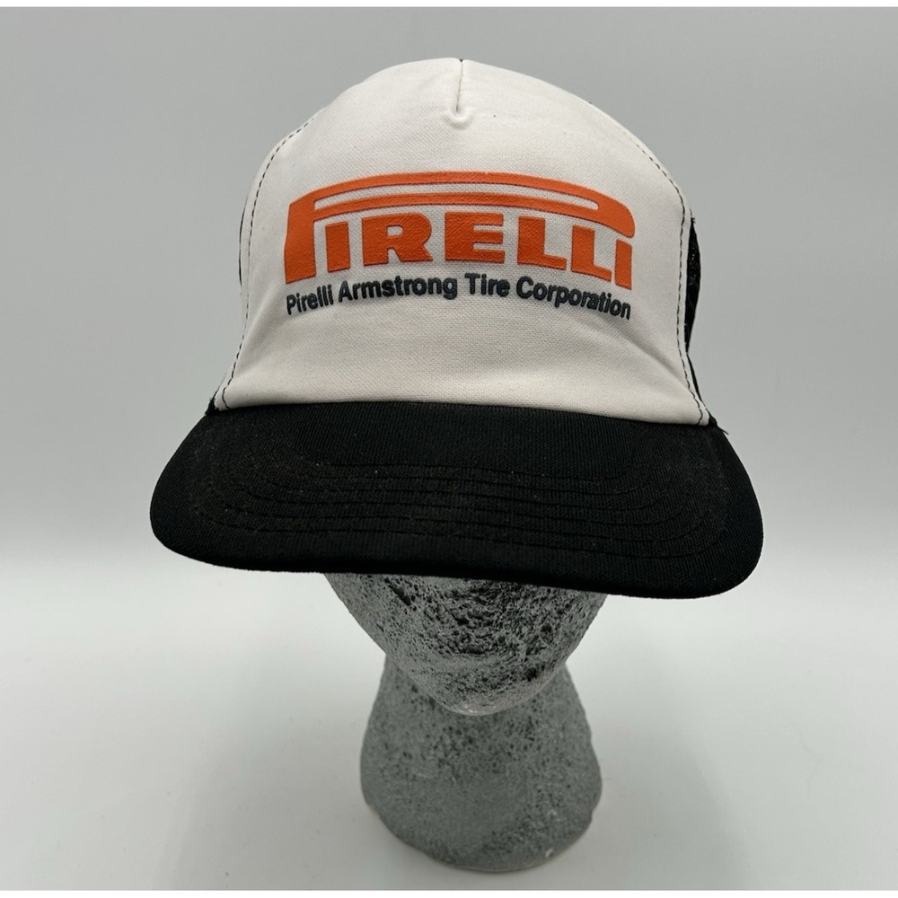 Vintage 90's Pirelli Armstrong Tire Corp Snapback Hat Trucker Style Made In USA